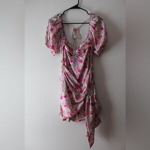 Chic Floral Pink Mini Dress